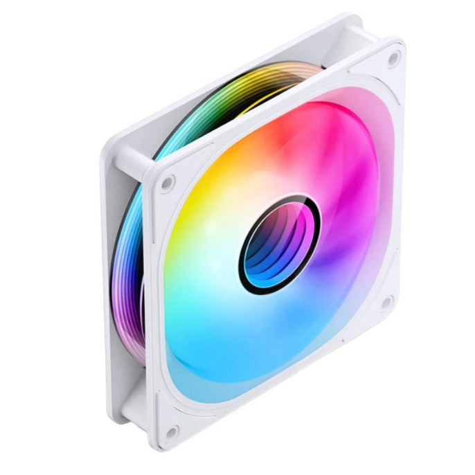 Кулер для корпуса/ Case Cooler JONSBO FR-606WR Reverse 120x120x25mm, 4-pin PWM, ARGB, 35.99CFM, 26.5dBA, 1500RPM, White