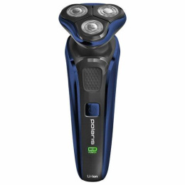 Бритва роторная Polaris PMR 0309RC wet/dry PRO 5 blades+ реж.эл.:3 питан.:элек.сеть/аккум. синий/черный