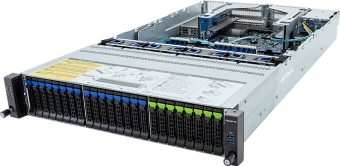 Шасси серверное Gigabyte Server Platform R283-S98 / 2U / 2xIntel Gen 4/5 / 2xHS / 32xDIMM / 8xSFF NVMe/SATA/SAS + 16xSFF SATA/SAS + 2xSFF SATA/SAS / 2x1GbE / 2xOCP 3.0 / 4xFHHL / 2x2000W / Rails / 1Y