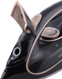 Утюг DOMFY DSC-EI901,  с паровым ударом,  3000Вт,  черный и золотистый