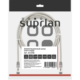 Патч-корд компьютерный экранированный FTP SUPRLAN 6 4x2 24AWG (7x0.2mm) Cu LSZH серый 3м 10-0708