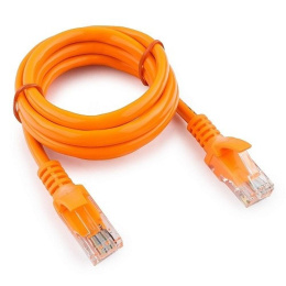 Патч-корд GEMBIRD PP12-1M/O литой (molded), UTP, кат.5E, 1м, 4 пары, 26AWG,  алюминий омедненный,  многожильный,  оранжевый