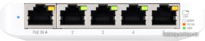 Настраиваемый коммутатор Ubiquiti UniFi Switch Flex Mini настраиваемый (smart), настольный, матрица 5 Гбит/с, 7.44 Mpps, 5xGbit, PoE