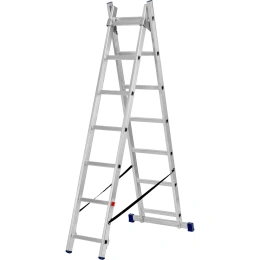 Алюминиевая двухсекционная лестница СИБРТЕХ 2х7 ступеней 97907