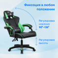 Кресло игровое Оклик Drifter черный/зеленый сиденье черный/зеленый искусственная кожа с подголов. крестов. пластик черный