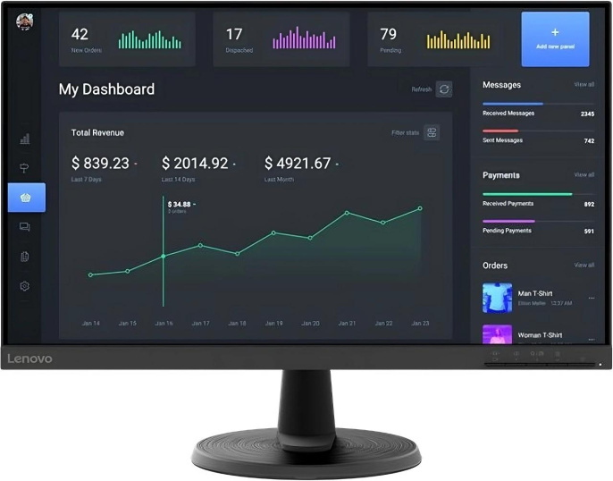 23.8" Монитор Lenovo ThinkVision C24-40,  1920x1080,  VA,  75Гц,  1хHDMI,  черный [63dckat6uk]