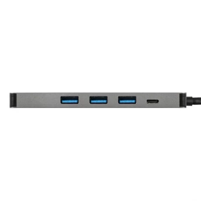 Exegate EX293984RUS Док-станция ExeGate DUB-31C/PD/H (кабель-адаптер USB Type-C -- 3xUSB3.0 + PD 60W + HDMI 4K@30Hz, Plug&Play, серый)