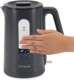 Чайник электрический Hyundai HYK-G4508 1.5л. 1700Вт серый/прозрачный корпус: стекло