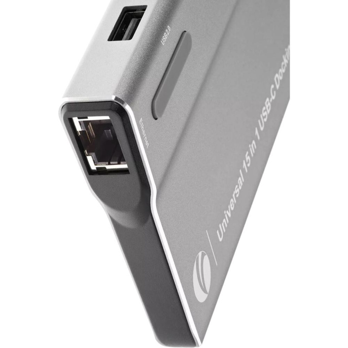 Док-станция USB-C VCOM CU4703 USB-C - HDMI F +DSub 15F +DP F +SD/microSD CR+3xUSB3.0+2xUSB2.0+2xUSB-C+RJ45+audio