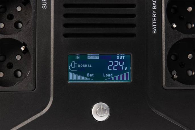 ИБП SMARTWATT UPS SAFE PRO LCD 800 линейно-интерактивный, 800/480 ВА/Вт, напольный/настенный, LCD дисплей, Schuko CEE7/4 - 8 шт. 4 шт. с резервным питанием, 4 шт. - сетевой фильтр