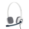 Гарнитура Logitech H150, для контактных центров, накладные, проводные, белый / черный [981-000350]
