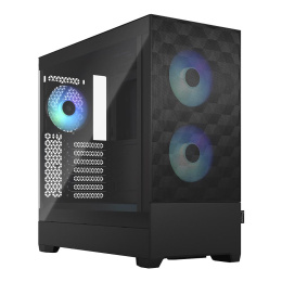 Корпус Case Fractal Design Pop Air RGB TG Clear Tint, Midi-Tower, 3x120mm RGB, 2xUSB-A 3.2 ATX, mATX, mITX Black FD-C-POR1A-06