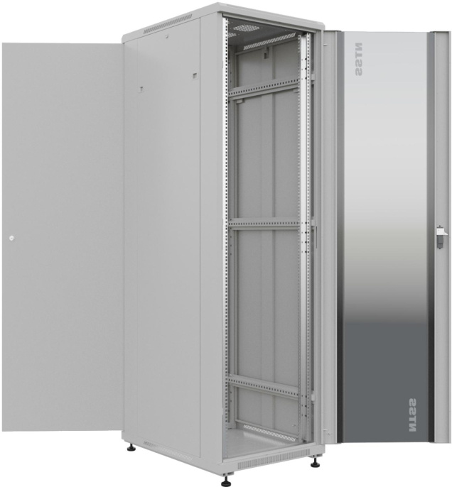 Шкаф серверный NTSS Премиум NTSS-R22U6080GS напольный 22U 600x800мм пер.дв.стекл металл 900кг серый 710мм 54.1кг 1102мм IP20 сталь