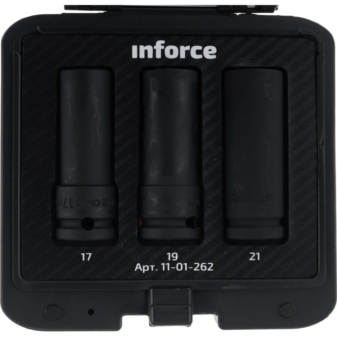 Набор торцевых ударных удлиненных головок Inforce (1/2"; 17, 19, 21 мм) 11-01-262