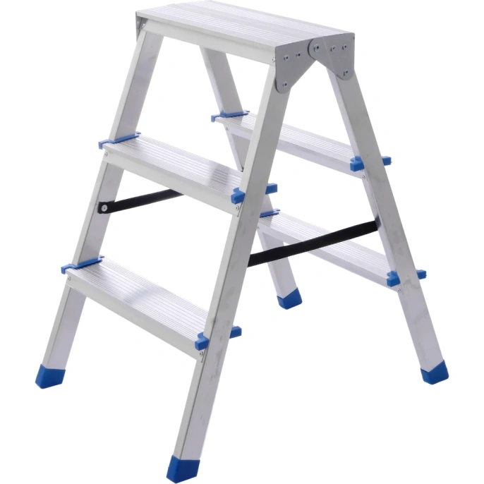 Стремянка STAIRS алюминиевая двухсторонняя ЛАЙТ 3 ступени AST203