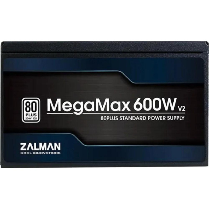 Блок питания ZALMAN 600W MegaMax V2 черный (ATX, 80+, APFC, 20+4P, 2xPCIe 6+2P, 4хMolex, 6xSATA, 120mm fan, RTL) (ZM600-TXII)