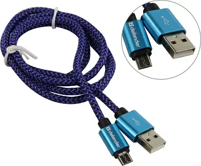 Defender USB08-03T PRO 87805 Кабель USB 2.0 AM-- micro-B 1м Blue