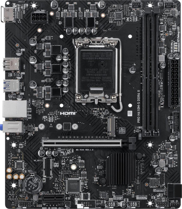 Материнская плата MSI PRO H610M-S DDR4 II Soc-1700 Intel H610 2xDDR4 mATX AC`97 8ch 7.1 GbLAN+HDMI