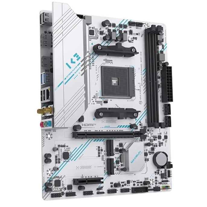 MAXSUN MS-B550M GAMING WIFI ICE Socket AM4, mATX, 4*DDR4 64Gb , DP/HDMI, 3*SATA3, 2*M.2, 1*PCIEx16/1*PCIEx4, 4*USB2.0, 2*USB 3.0, LAN 1*1G, Bluetooth, Wi-Fi 802.11ac, RTL