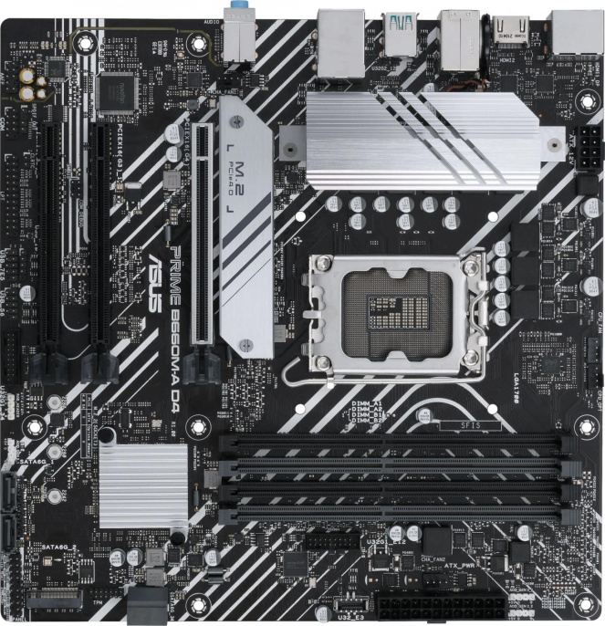 Материнская плата Asus PRIME B660M-A D4-CSM {LGA1700 micro-ATX 4xDDR4 2xPCIEx16 2xPCIEx1 3xM.2 HDMI DP GLAN}