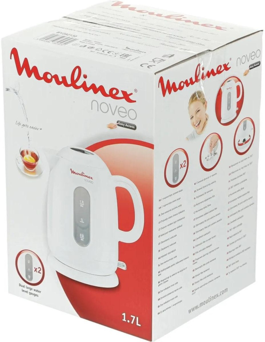 Чайник электрический Moulinex Noveo BY282130, 2400Вт, белый
