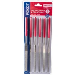 Набор алмазных надфилей РОКОТ 6шт, размер 5x180мм, блистер 645-035