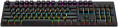Клавиатура HAFF Synthblood (KBD-MK101) (механическая, проводная: USB, 108 клавиш, SNK switch (red), RGB- подсветка, LED Logo Screen, 1.6м плетеный кабель, цвет: черный/красный)