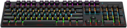Клавиатура HAFF Synthblood (KBD-MK101) (механическая, проводная: USB, 108 клавиш, SNK switch (red), RGB- подсветка, LED Logo Screen, 1.6м плетеный кабель, цвет: черный/красный)