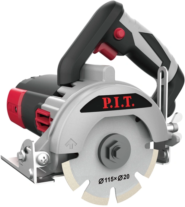Дисковая циркулярная пила P.I.T. PKS115-C по камню, 1400 Вт, 13000 об/мин, 115х20 мм, проп. 33 мм, наклон 45°