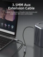 Удлинительный аудиокабель CABLETIME CF11D (CT-AV311-P11F-SG0.3) 0.3 м, AUX стерео 3,5 мм (1/8") штекер-штекер, медный, черный ПВХ нейлоновый