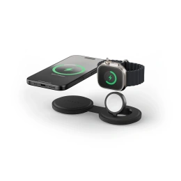 Переносное зарядное устройство Satechi Qi2 OntheGo 2-in-1 Wireless Charger. Цвет: чёрный (ST-QTG21K)