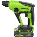 Перфоратор GreenWorks GD24SDS1, 24V, б/щет, 1.2 Дж, 4800уд/мин, 12 мм в бетоне, 1x2Ач, ЗУ, коробка 3803107VUA