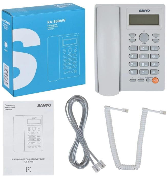 Проводной телефон Sanyo RA-S306W, белый
