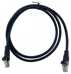 Патч-корд Buro литой molded , UTP, кат.5E, 1м, 4 пары, 26AWG, алюминий омедненный, многожильный, черный