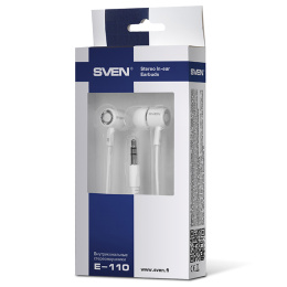 Наушиники SVEN E-110, белый {103 Дб, mini jack 3.5 mm}
