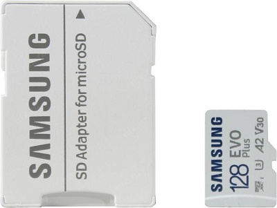 Карта памяти Samsung EVO Plus MB-MC128KA microSDXC Memory Card 128Gb Class10 UHS-I U3+ microSD-- SD Adapter