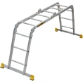 Лестница Алюмет шарнирная алюминиевая четырехсекционная профессиональная 4х3 ступеней. Серия Т4 Т433