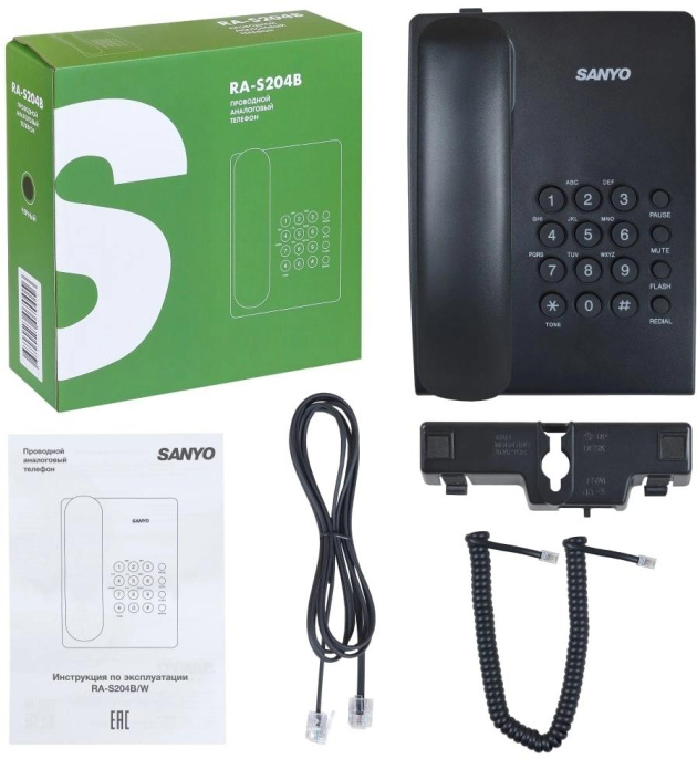 Проводной телефон Sanyo RA-S204B, черный