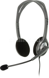 Наушники с микрофоном Logitech H110 темно-серый/черный 1.8м накладные оголовье (981-000472)