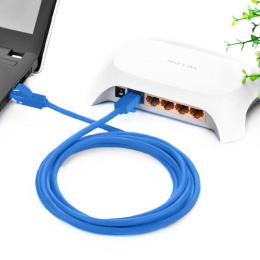 Greenconnect Патч-корд прямой 0.1m, UTP кат.5e, синий, позолоченные контакты, 24 AWG, литой, GCR-LNC01-0.1m, ethernet high speed 1 Гбит/с, RJ45, T568B