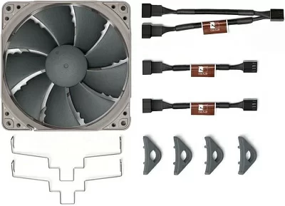 Вентилятор 120мм Noctua NA-FK1 redux (Upgrade Kit для кулера 120мм , в комплекте NF-P12 redux-1700 PWM + 4x NA-AVP2 grey anti-vibration pads + Fan mounting clips (one pair) + NA-YC1 4-pin PWM y-cable + 2x NA-RC14 Low-Noise Adaptor (L.N.A))
