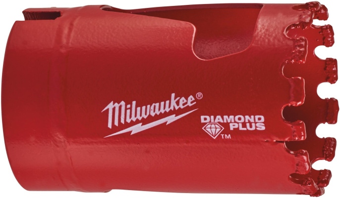 Коронка Milwaukee Diamond Plus 32мм 5/8"x18 49565620 алмазная, фарфор / керамогранит / керамическая плитка, чугун или стекловолокно, сухое/влажное сверление