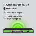 Коммутатор Digma DSP224G-2S-R400, неуправляемый