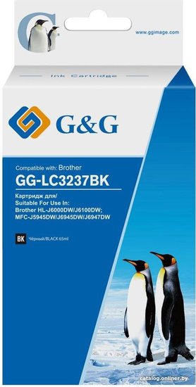 Картридж струйный G&G GG-LC3237BK черный 65мл для Brother HL-J6000DW/J6100DW
