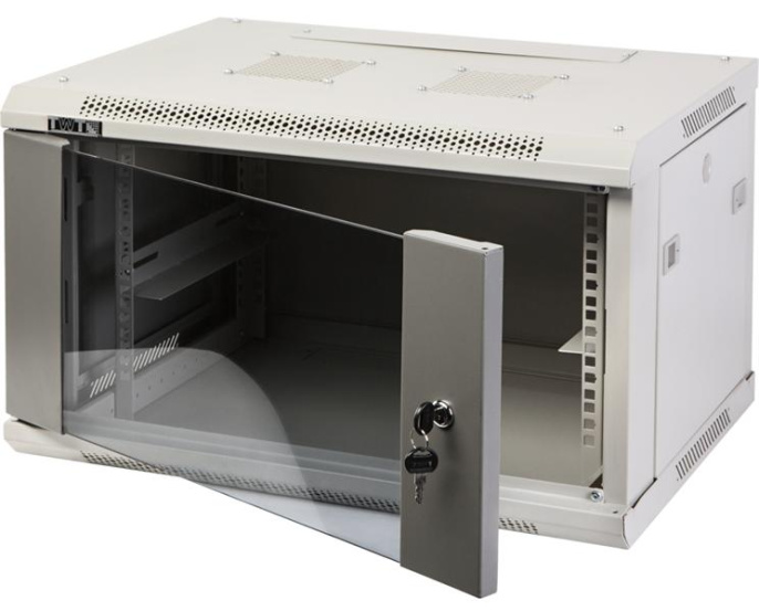 Шкаф Шкаф настенный серии Pro, 22U 600x600, стеклянная дверь (TWT-CBWPG-22U-6X6-GY)