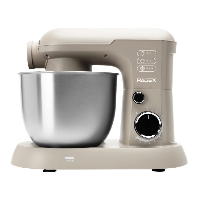 Кухонный комбайн RAGEX R106-110 11 в 1, 5.2 литра, 10 скоростей, 1500 Вт, бежевый