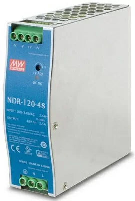 Блок питания PLANET PWR-120-48 48V, 120W Din-Rail Power Supply (NDR-120-48, adjustable 48-56V DC Output)