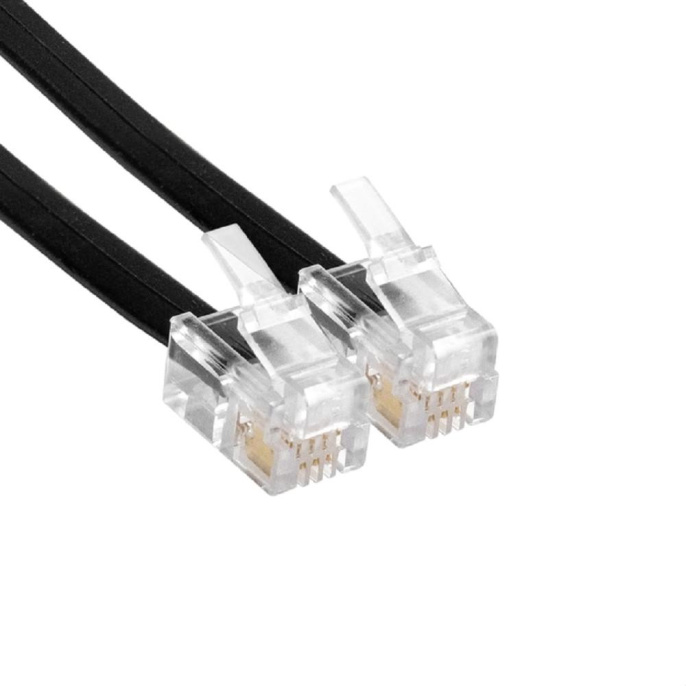 Шнур (патч-корд) телефонный ExeGate TC4P4C-4M (витой, RJ-10 (4P-4C), 4м, черный) EX298647RUS