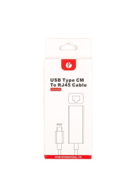 Кабель-переходник USB 3.1 Type-C -- RJ-45 1000Mbps Ethernet, Aluminum Shell, 0.15м VCOM DU320M
