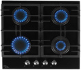 Газовая варочная панель OASIS P-GEB,  4 конфорки,  закаленное стекло,  черный